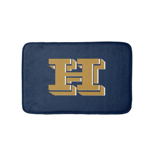 Navy and Gold School Pride Color Style Monogram Badmat (Voorkant)