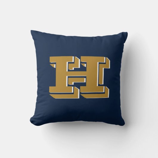 Navy and Gold School Pride Color Style Monogram Kussen (Voorkant)