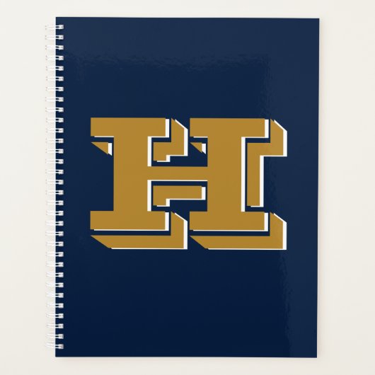 Navy and Gold School Pride Color Style Monogram Planner (Voorkant)
