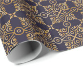 Navy and Gold Square Manadala Cadeaupapier (Rol Hoek)