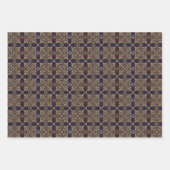 Navy and Gold Square Mandala Inpakpapier Vel (Voorkant 2)