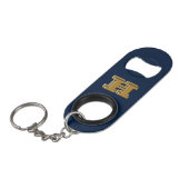 Navy and Gold Stainless Keychain Bottle Opener Mini Flessenopener (Voorkant Gekanteld)