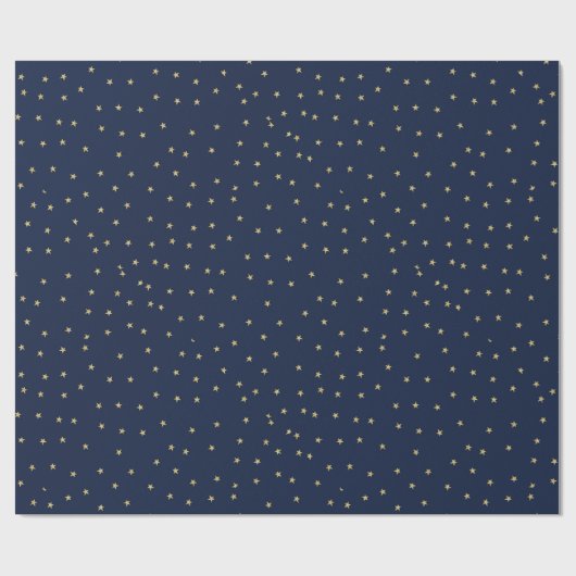 Navy and Gold Stars Cadeaupapier (Vlak)