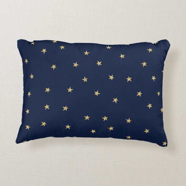 Navy and Gold Stars Decoratief Kussen (Achterkant)