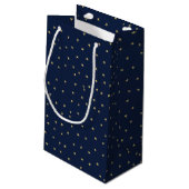 Navy and Gold Stars Klein Cadeauzakje (Achterkant Gekanteld)