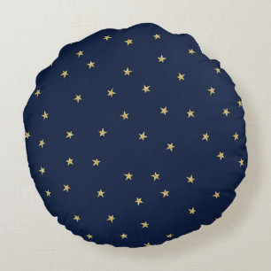 Navy and Gold Stars Rond Kussen