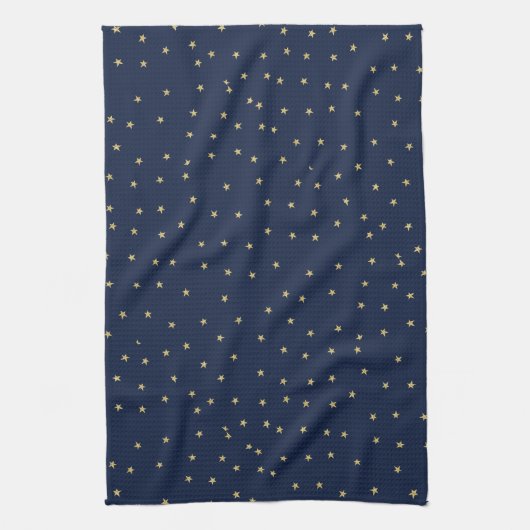 Navy and Gold Stars Theedoek (Verticaal)