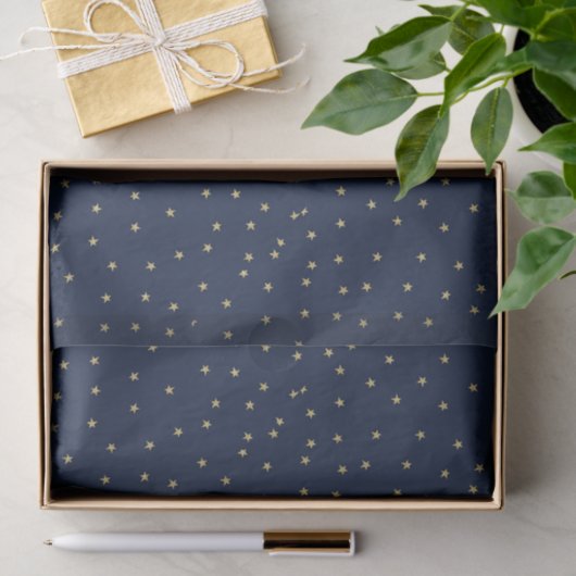 Navy and Gold Stars Tissuepapier (Geschenk)