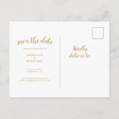 Navy and Gold Wedding Save the Date Aankondigingskaart (Achterkant)