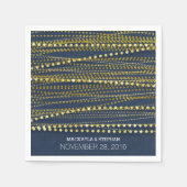 Navy and Gold Wedding Servetten (Voorkant)