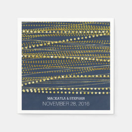 Navy and Gold Wedding Servetten