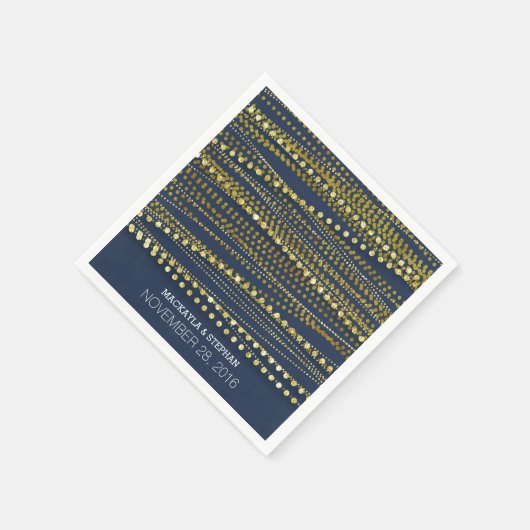 Navy and Gold Wedding Servetten (Hoek)