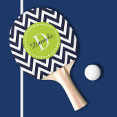 Navy and Green Chevron Monogram Tafeltennisbatje
