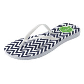 Navy and Green Chevron Monogram Teenslippers (Schuin)