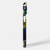 Navy and Green Ikat Paisley Custom Photo Monogram Case-Mate iPhone Case (Achterkant / Rechts)