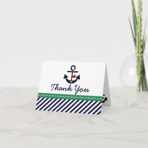 Navy and Green Nautical Anchor Bedankt voor je bri
