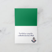 Navy and Green Nautical Anchor Bedankt voor je bri (Binnen)