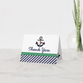 Navy and Green Nautical Anchor Bedankt voor je bri (Voorkant)