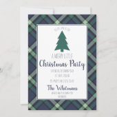 Navy and Green Tartan Pset, kerstfeest Kaart (Voorkant)