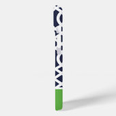 Navy and Green Trellis Monogram Case-Mate iPhone Case (Achterkant / Links)