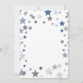 navy and grey star Baby shower Nodig sip & see uit Kaart (Achterkant)