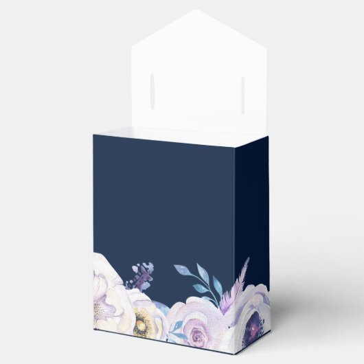 Navy and Lila Roos Wedding Bedankdoosjes (Geopend)