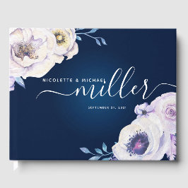 Navy and Lila Roos Wedding Gastenboek