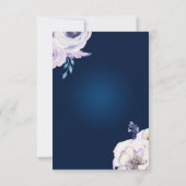 Navy and Lila Roos Wedding RSVP Kaartje (Achterkant)