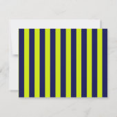 Navy and Lime Striped Wavy Frame Note Card Kaart (Achterkant)