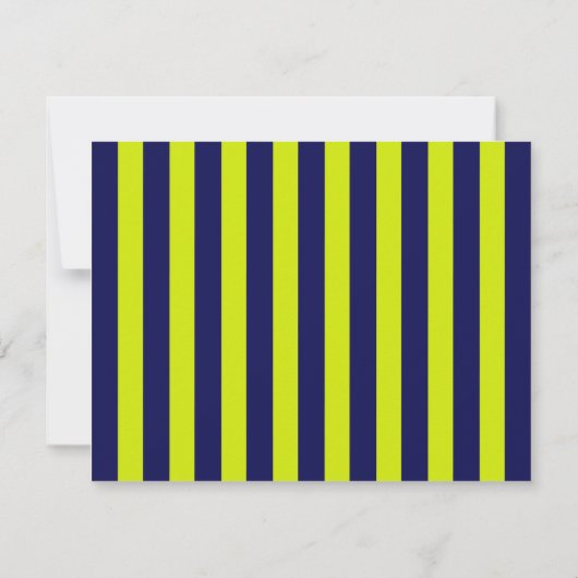 Navy and Lime Striped Wavy Frame Note Card Kaart (Achterkant)