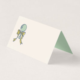 Navy and Mint Doodle Baby Rattle and Bow Blank Kaart