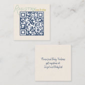 Navy and Mint Doodle Baby Registry QR Code Informatiekaartje (Voorkant / Achterkant)