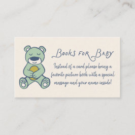 Navy and Mint Doodle Teddy Bear Book Request Informatiekaartje