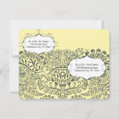 Navy and Mustard Peacock Love Bird Save the Date Kaart (Achterkant)