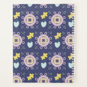 Navy And Pastel Geometric Floral Planner (Achterkant)
