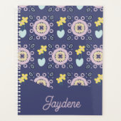 Navy And Pastel Geometric Floral Planner (Voorkant)