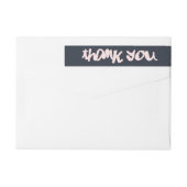 Navy and Pink Modern typografieDank u (Achterkant)