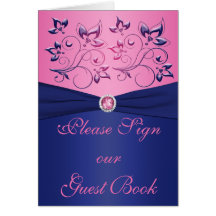 Navy and Pink Table Card