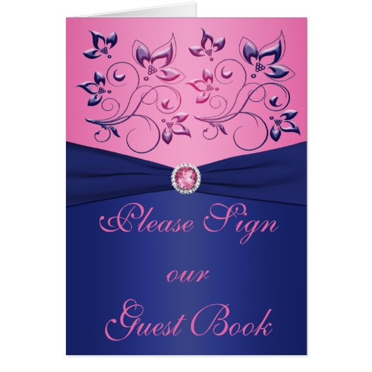 Navy and Pink Table Card (Voorkant)