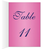Navy and Pink Table Number Card (Binnen (Rechts))