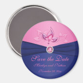 Navy and Pink Wedding Favor Magnet (Voorkant / Achterkant)