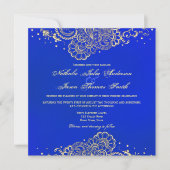 Navy and Royal Blue Henna Lace Wedding Invitation Kaart (Voorkant)