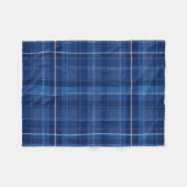 Navy and Royal Blue Plaid Pattern Fleece Deken (Voorkant (Horizontaal))