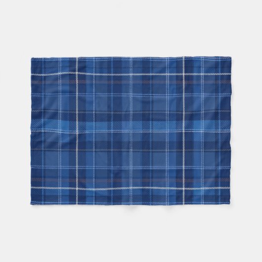 Navy and Royal Blue Plaid Pattern Fleece Deken (Voorkant (Horizontaal))