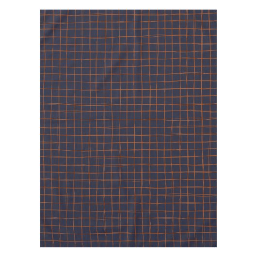 Navy and Rust Thread Pattern Tafelkleed (Voorkant)