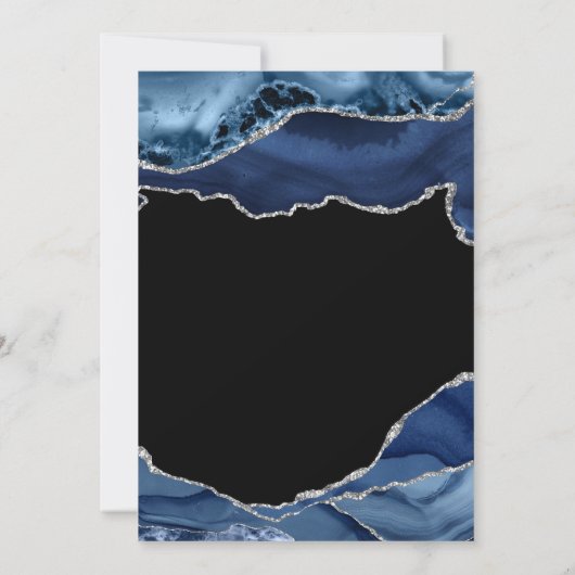 Navy and Silver Agate Bridesmaids Luncheon Kaart (Achterkant)