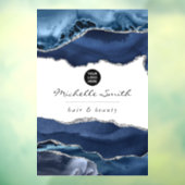 Navy and Silver Agate Precious Stone Corporate Raamsticker (Vel 3)