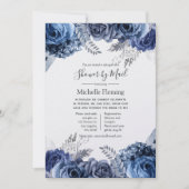 Navy and Silver Foil Bridal of Baby shower van Mai Kaart (Voorkant)