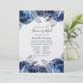 Navy and Silver Foil Bridal of Baby shower van Mai Kaart (Staand voorkant)
