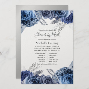 Navy and Silver Foil Bridal of Baby shower van Mai Kaart